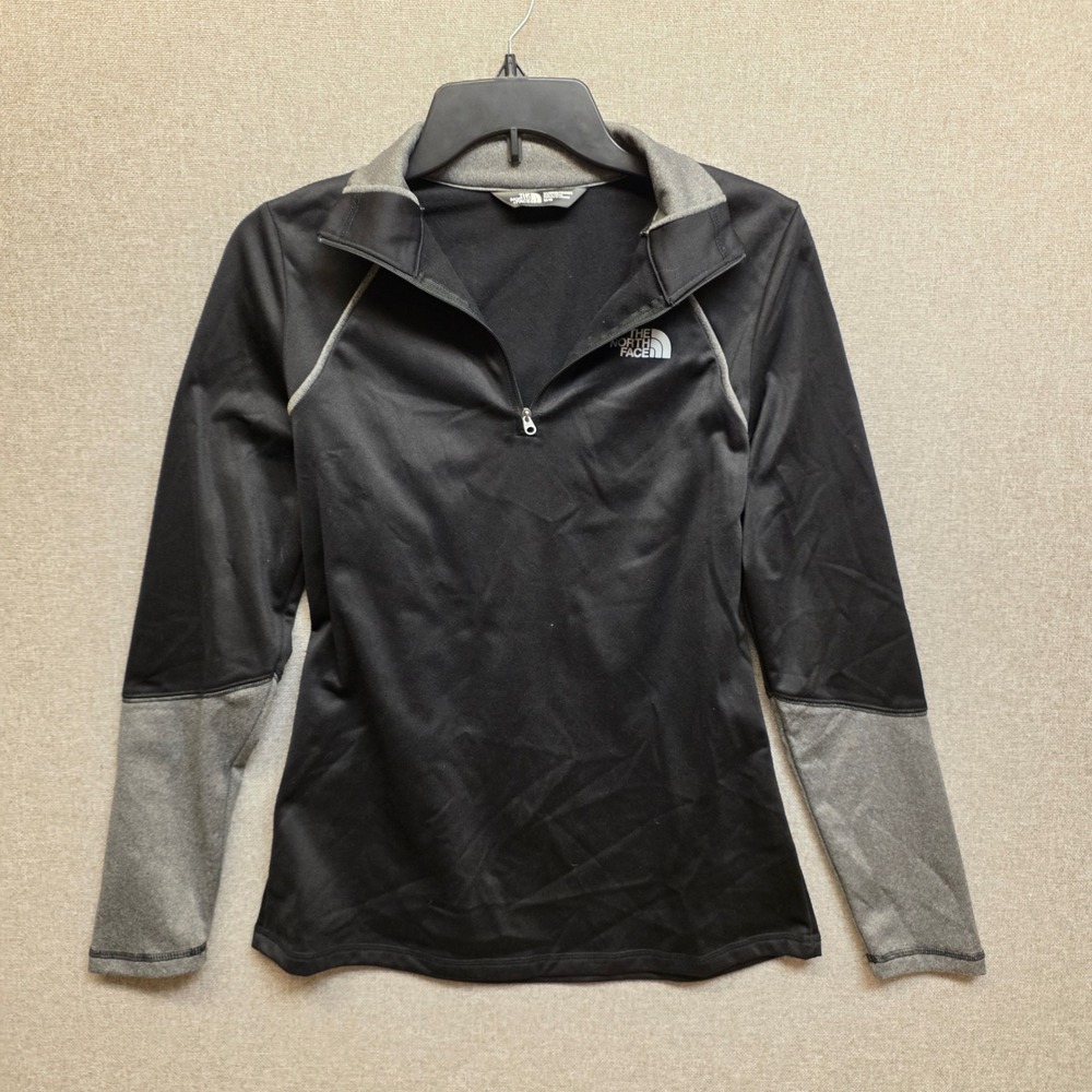 The North Face Womens M Black Grey Quarter Zip Pullover Activewear Gorpcore